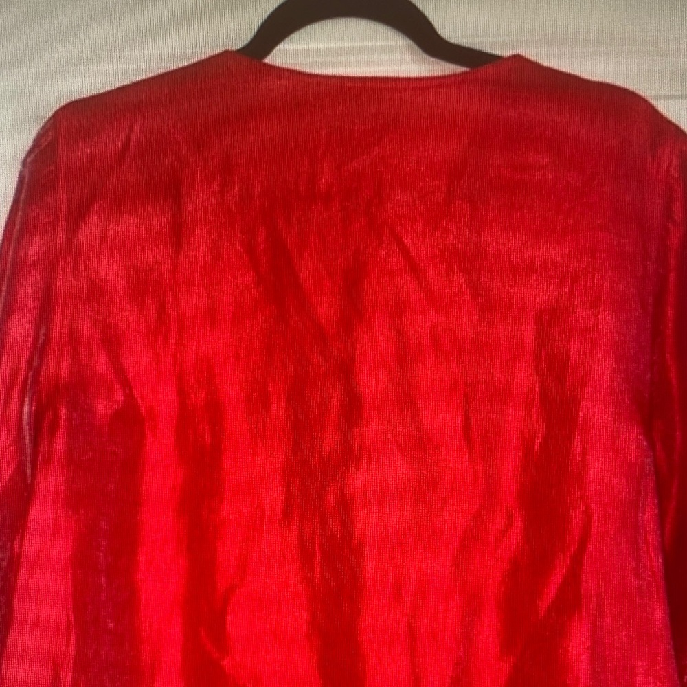 Ruby Rd. Shimmering Red Button-Front Blazer - Picture 4 of 6